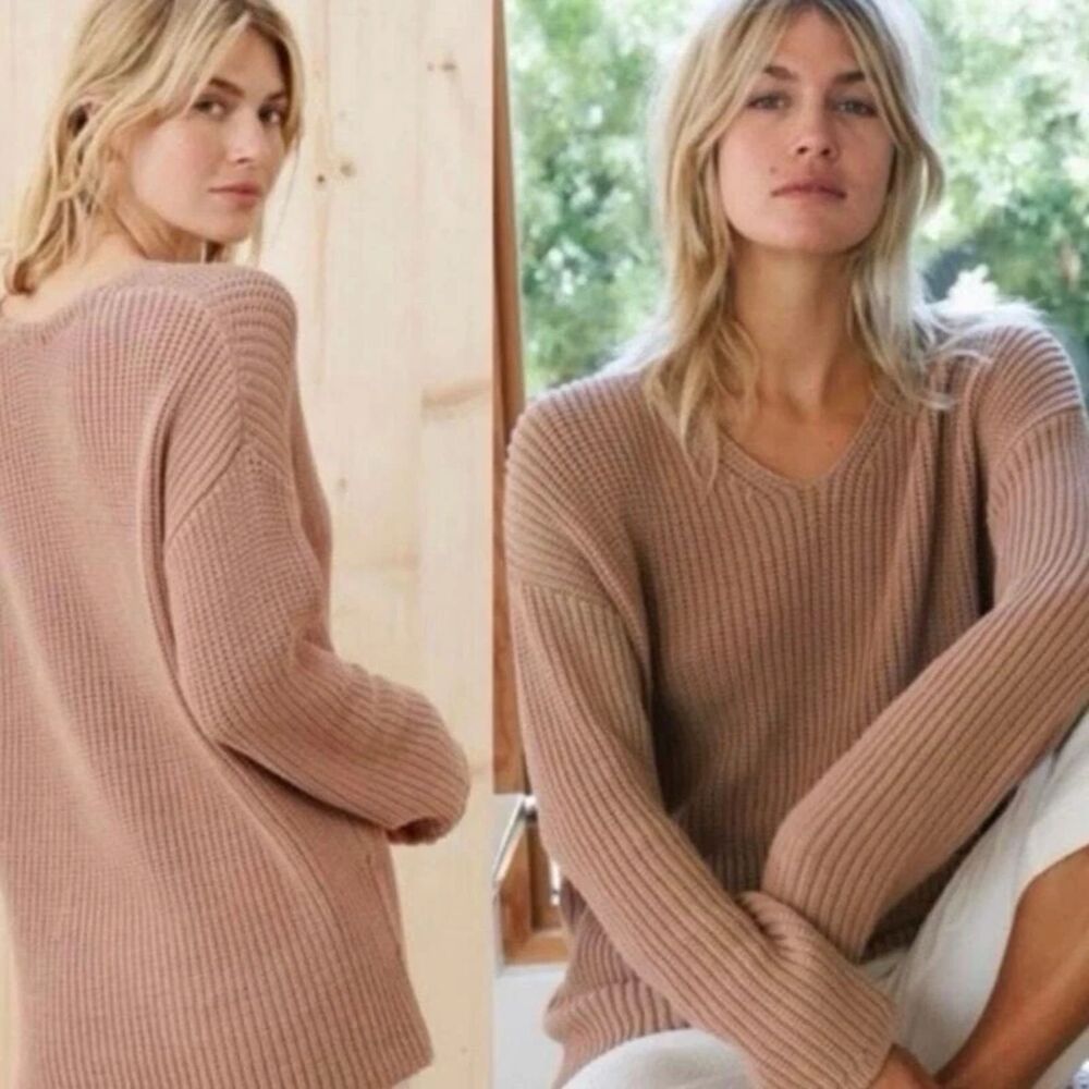 Jenni Kayne Wool Cashmere V Neck Sweater Womens XS